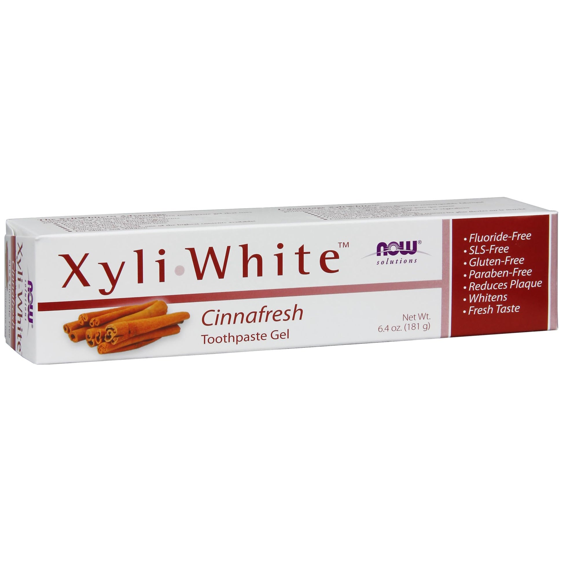Now Foods Solutions, Xyliwhite™ Toothpaste Gel, Cinnafresh, Cleanses And Whitens, Clean And Fresh Cinnamon Taste, 6.4-Ounce