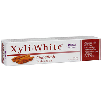Now Foods Solutions, Xyliwhite™ Toothpaste Gel, Cinnafresh, Cleanses And Whitens, Clean And Fresh Cinnamon Taste, 6.4-Ounce