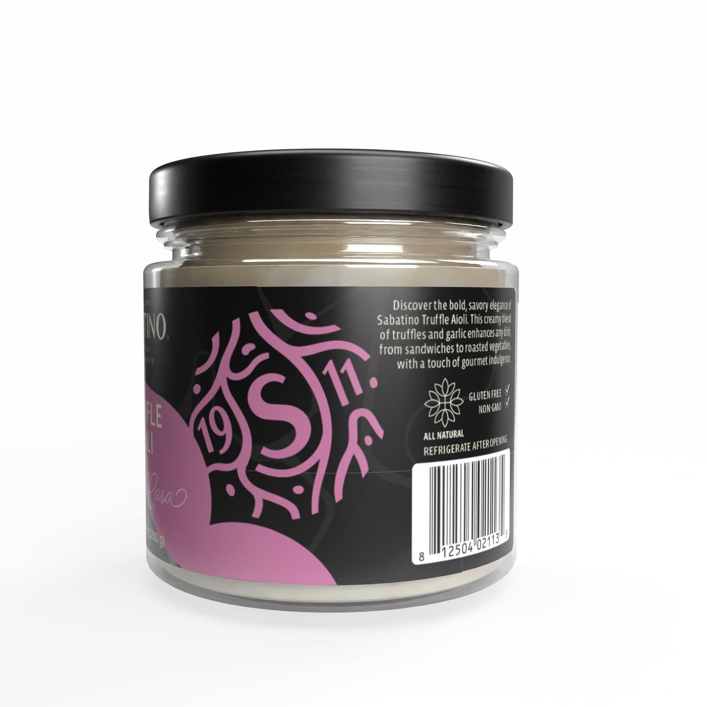 Sabatino Tartufi Truffle Aioli Sauce - Creamy Black Truffle Flavor, All-Natural Ingredients, 7.06oz