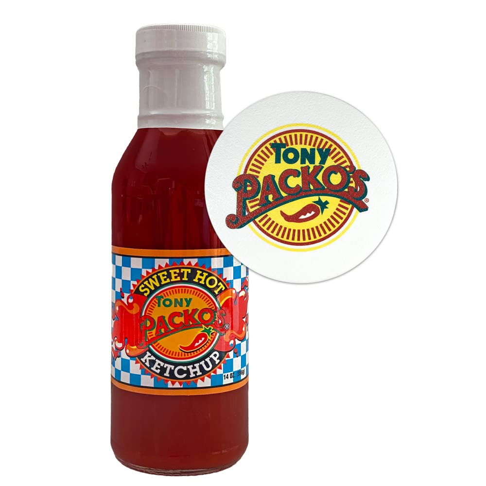 Tony Packo'S Sweet Hot Ketchup, 14 Ounce Jar (Pack Of 4) With Tony Packo Jar Opener