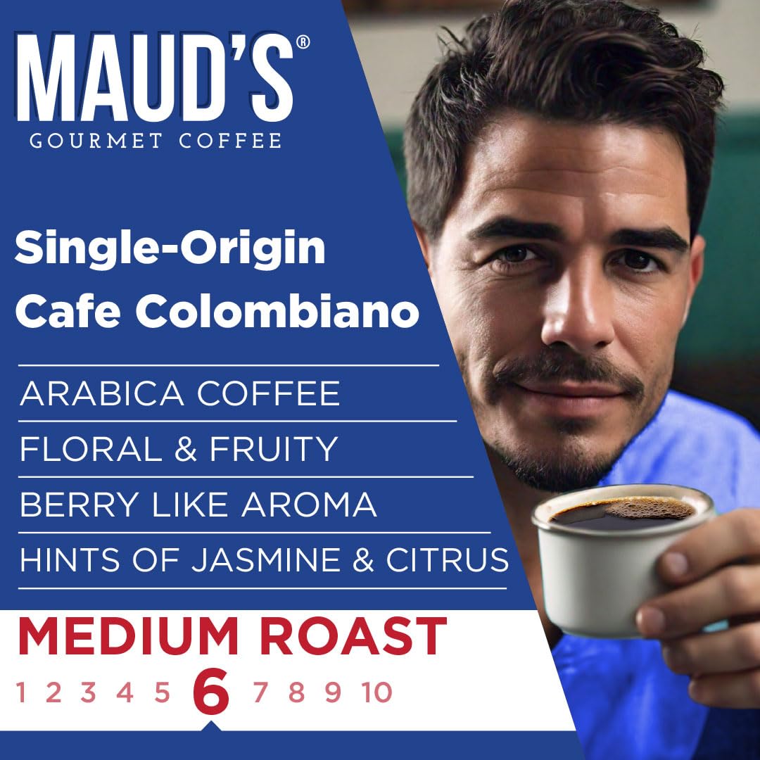 Maud'S Columbian Coffee Pods, 50 Ct, Single Origin, Medium Roast Coffee In Recyclable Single Serve Pods - 100% Arabica Coffee, C