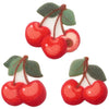 Fruit Shaped Sugar Decorations Cookie Cupcake Cake Edible Toppers 12 pc (Cherries)