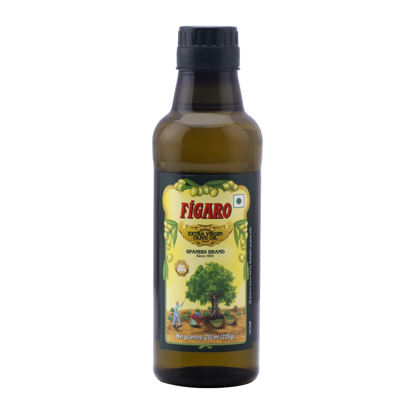 Figaro Extra Virgin Olive Oil- 100% Natural and Cold Extracted-Perfect for Salad, Paratha, Marinade - Imported from Spain- 250ml