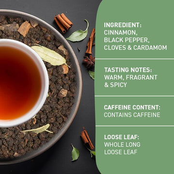 Handpick, Premium Chai Tea Loose Leaf (340G/12Oz) | Blend Of Black Tea - Masala Chai Tea With Cinnamon, Cardamom, Cloves & Black