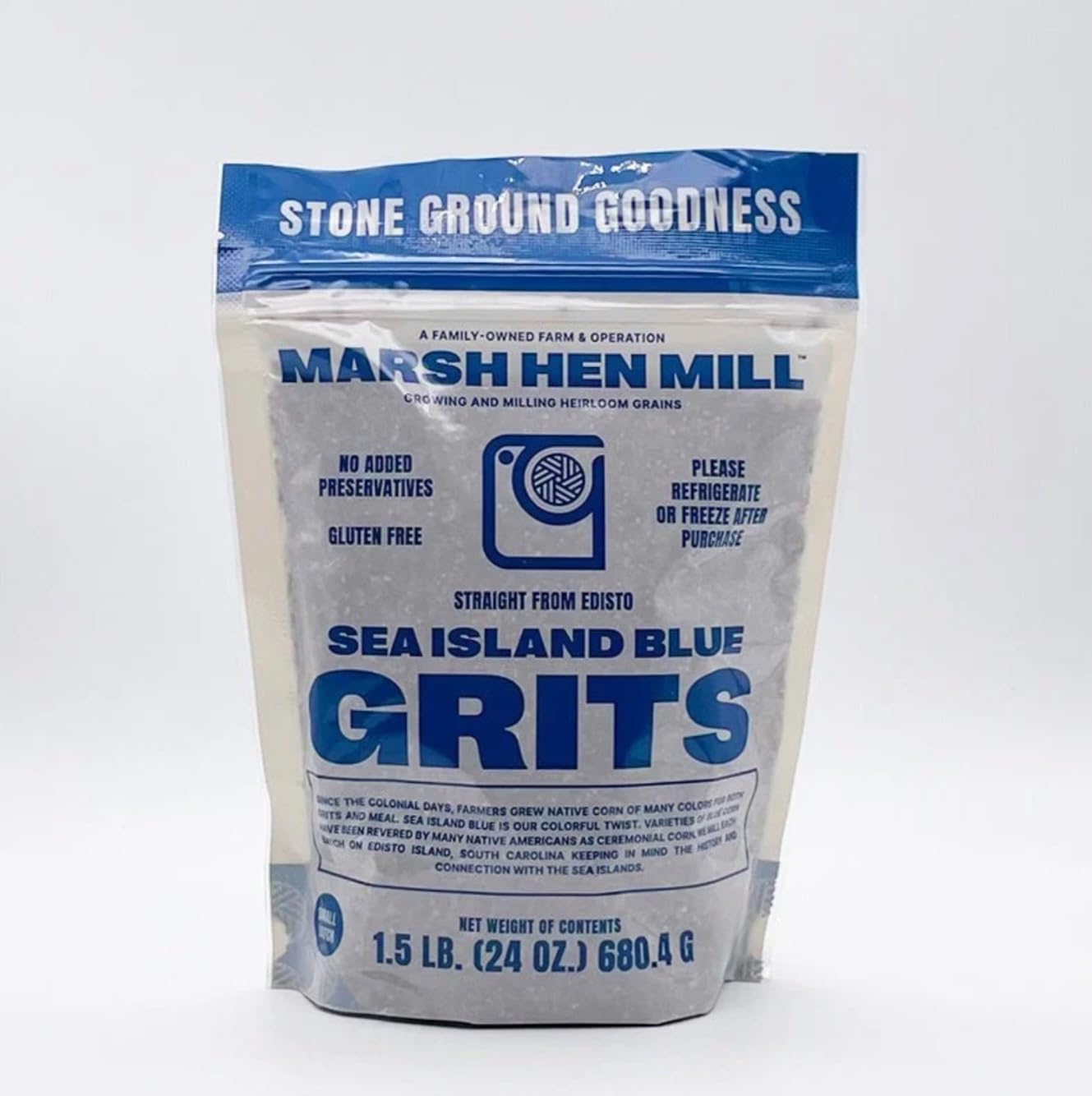 Marsh Hen Mill Sea Island Blue Grits Stone Ground Grits With Floral & Nutty Flavor Profile | Organic, Gluten Free Instant And Qu
