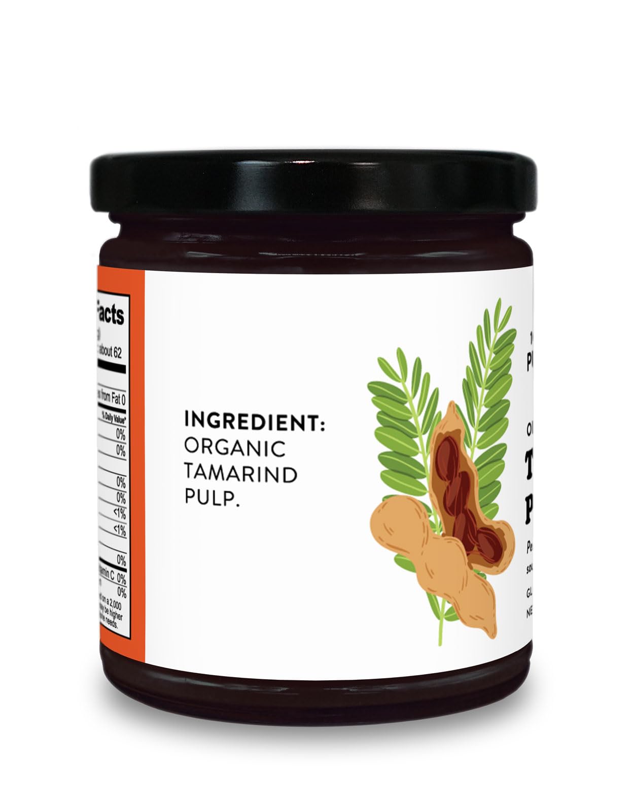 PURE INDIAN FOODS Organic Tamarind Paste Concentrate, Gluten Free, No Sugar Added, 11 Ounce Glass Jar