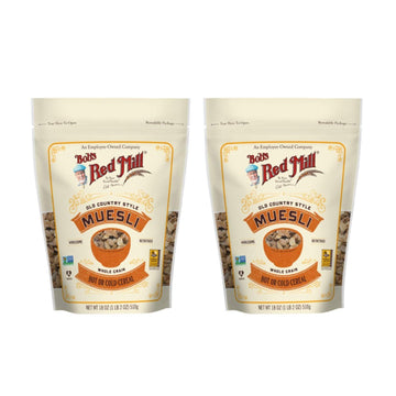 Bobs Red Mill Old Country Style Muesli 18 oz (Two Pack) - Whole Grain Hot or Cold Breakfast Cereal - 2 Pack Muesli (18 oz bags,