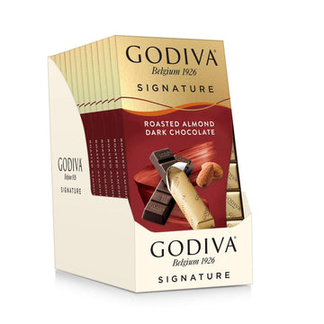 Godiva Chocolatier Signature Dark Chocolate with Roasted Almonds, 12-Pack of 8 Count