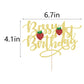 1 Pcs Berry 1St Birthday Cake Topper-Gold Glitter Sweet Fruit Theme First Birthday Strawberry One Cake Pick For Strawberry Theme