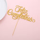 Spanish Feliz Cumpleaos Cake Topper - Gold Glitter Happy Birthday Cake Topper, Single-Side Gold Glitter Feliz Cumpleaos Decorati