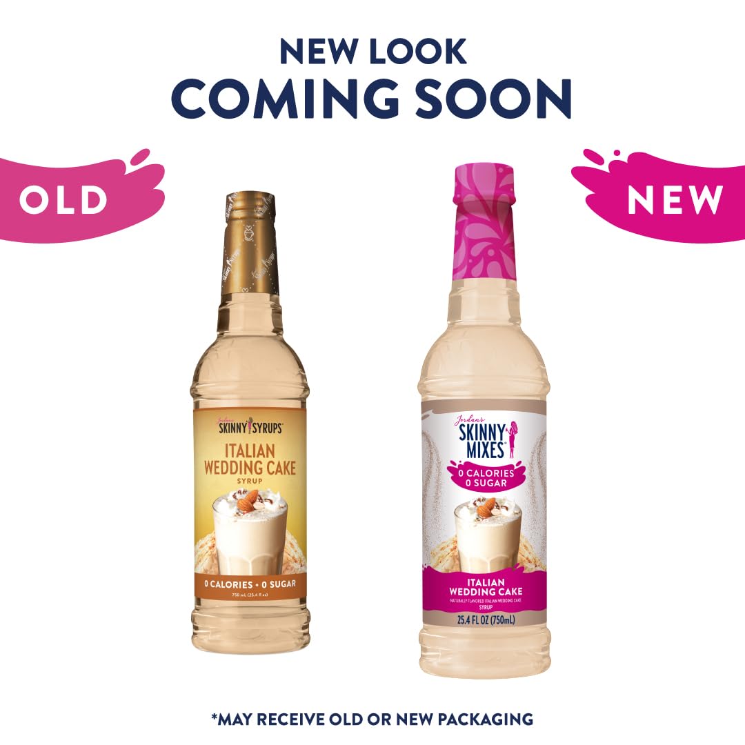 Jordans Skinny Syrups Sugar Free Coffee Syrup, Italian Wedding Cake Flavor, 25.4 Fl Oz, Gluten Free, Keto Friendly