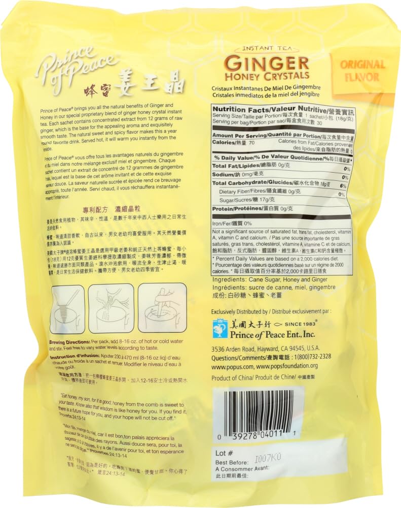 Best Ginger Tea With Honey Crystals 30 Bags