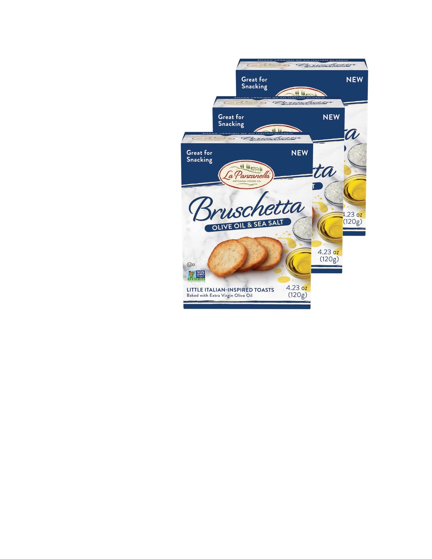 KOKOBUNCH All Natural Bruschetta Toast  ers Vegan Chips 4.23oz 3-Pack Olive Oil & Sea Salt