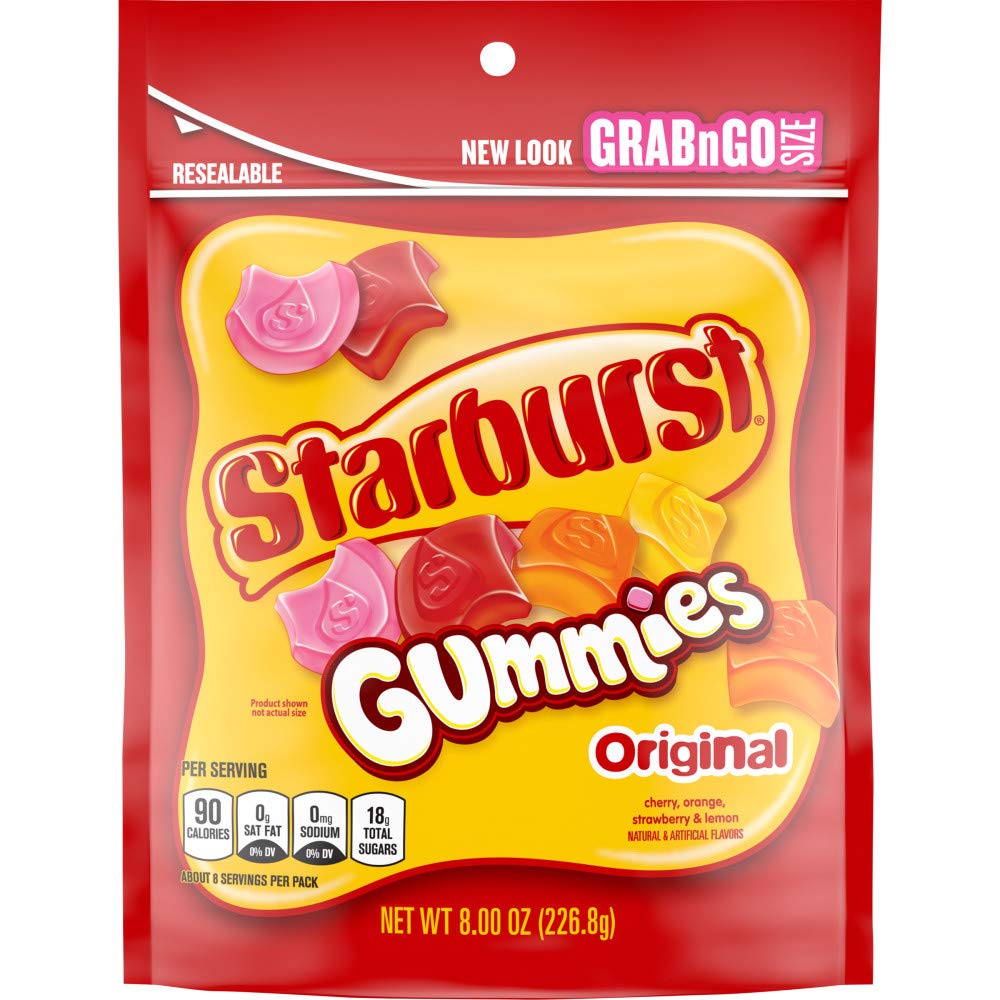 STARBURST Original Gummies Candy, Grab N Go Size, 8 oz Bag (Pack of 8)