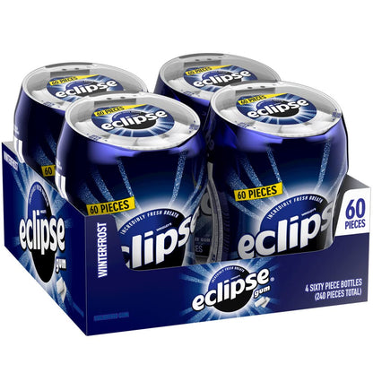 ECLIPSE Gum Winterfrost Sugarfree Chewing Gum, Bulk, 2.9-Ounce 60 Piece Bottle (4 Bottles)