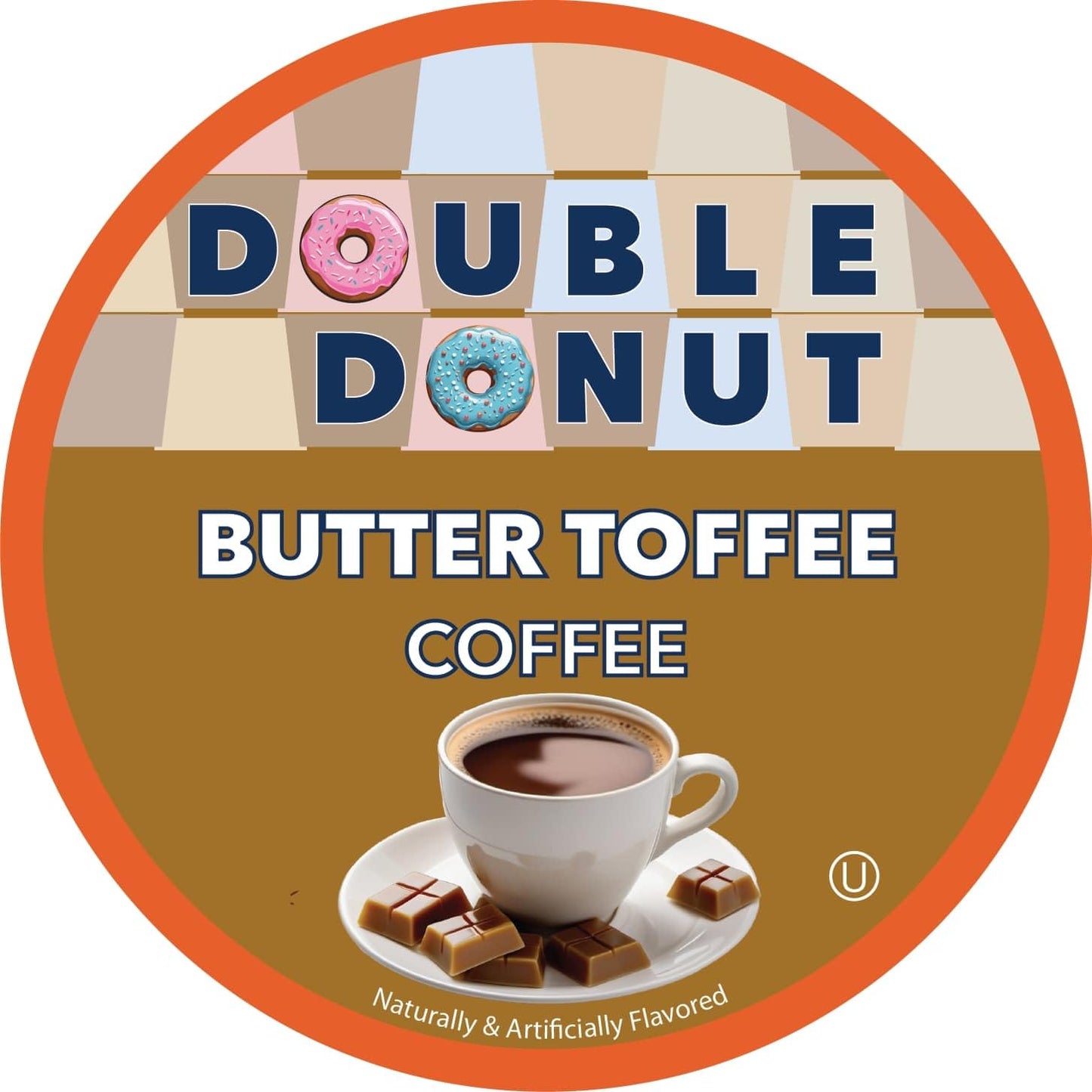 Double Donut Coffee Butter Toffee Flavored Coffee Pods  Medium Roast Coffee  compatible with Keurig K Cups malt-inspired  20 Count