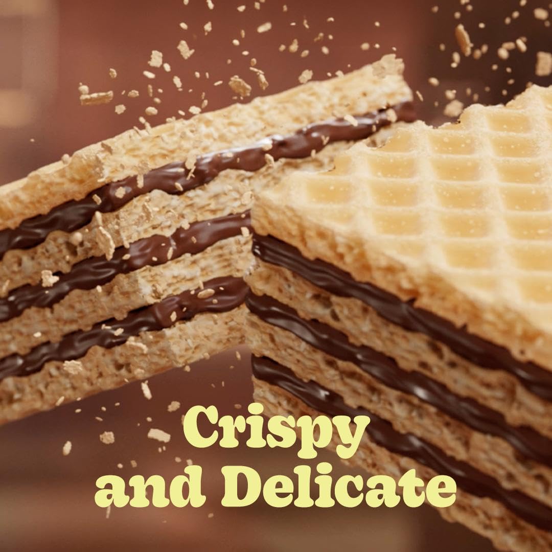 Bauducco Strawberry Wafers - Crispy Wafer Cookies With 3 Delicious, Indulgent, Decadent Layers of Strawberry Flavored Cream - De