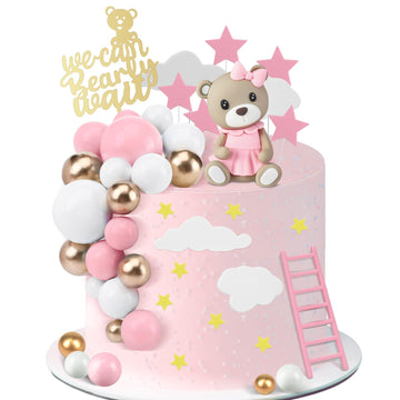 Yinder Brown Bear Cake Decorations We Can Bearly Wait Cake Topper For Birthday Baby Shower Party Supplies Decorations (Novel,37