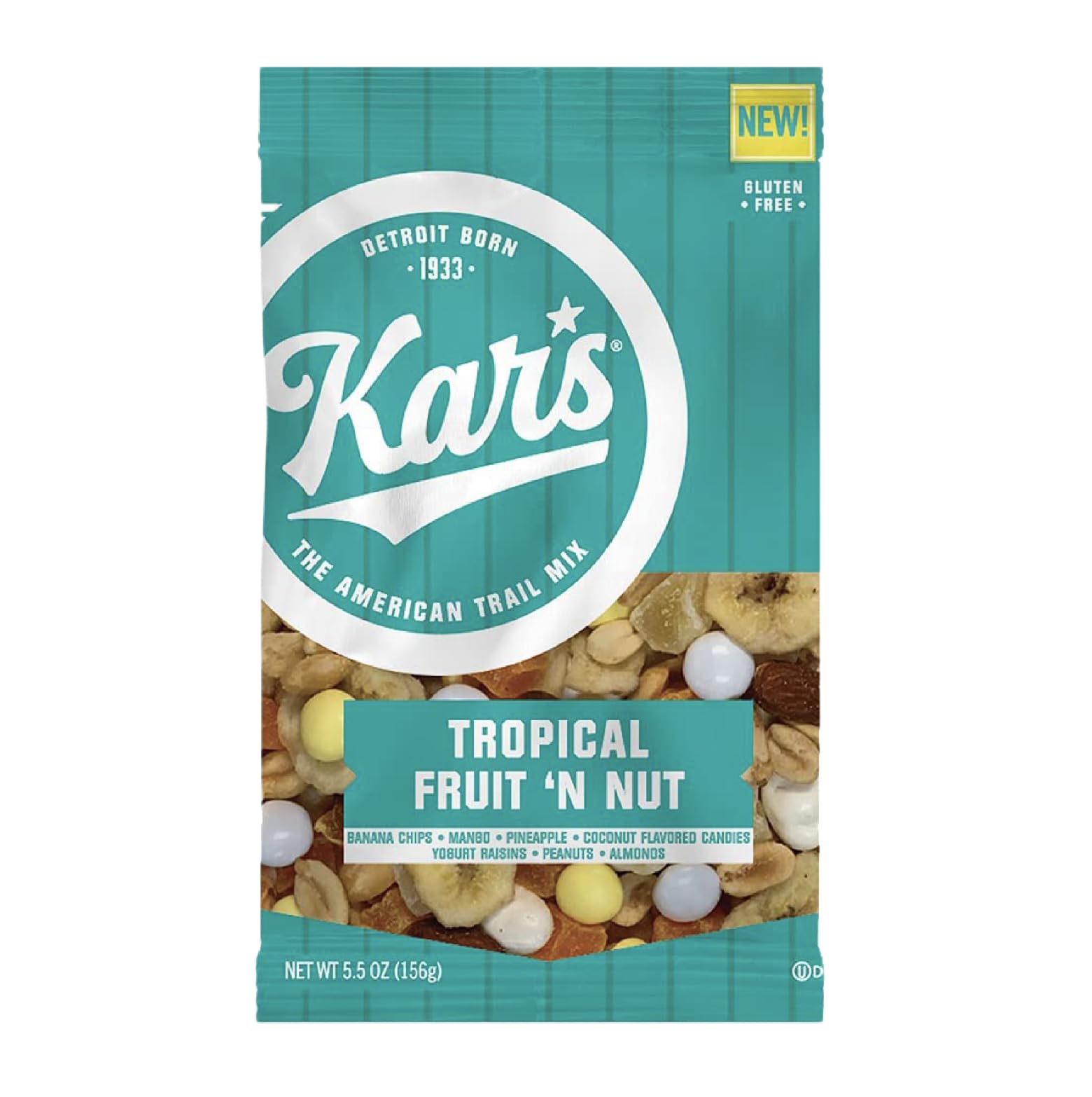 Kars Nuts Tropical Fruit N Nut Trail Mix, 5.5 Oz Snack Mix - Bulk Pack Of 12, Gluten-Free Snacks