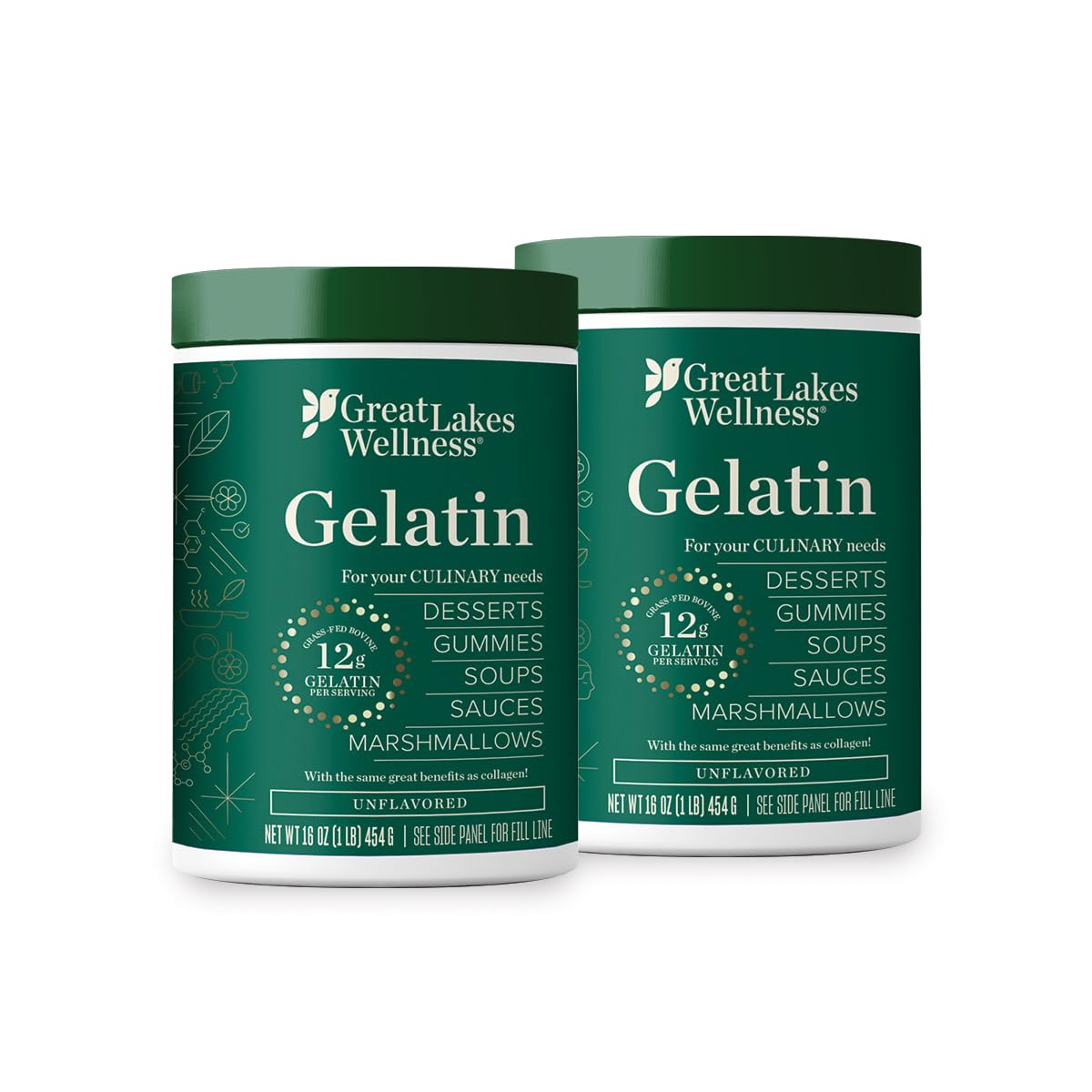 Great Lakes Wellness Collagen Peptides Powder for Skin, Hair, Nails, Joints & Digestion  Unflavored  Quick Dissolve Hydrolyzed