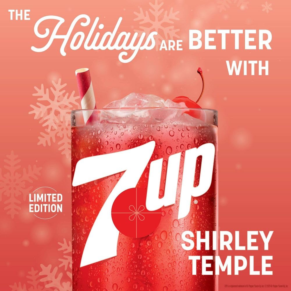 7Up Shirley Temple, Pomegranate And Cherry Flavored Soda Pop 12 Fl Oz Cans, 12 Pack - Limited Edition