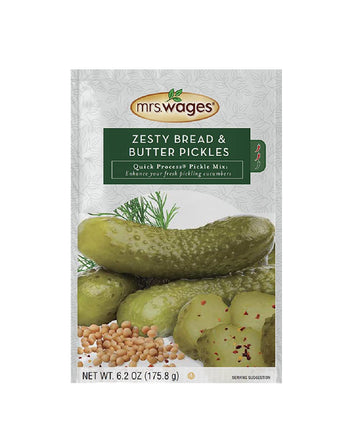 Mrs. Wages Zesty Bread and Butter Pickles Quick Process Mix, Quick and Easy, Simple-To-Use, Sweet, Sour & Spice Flavor, Enhance 