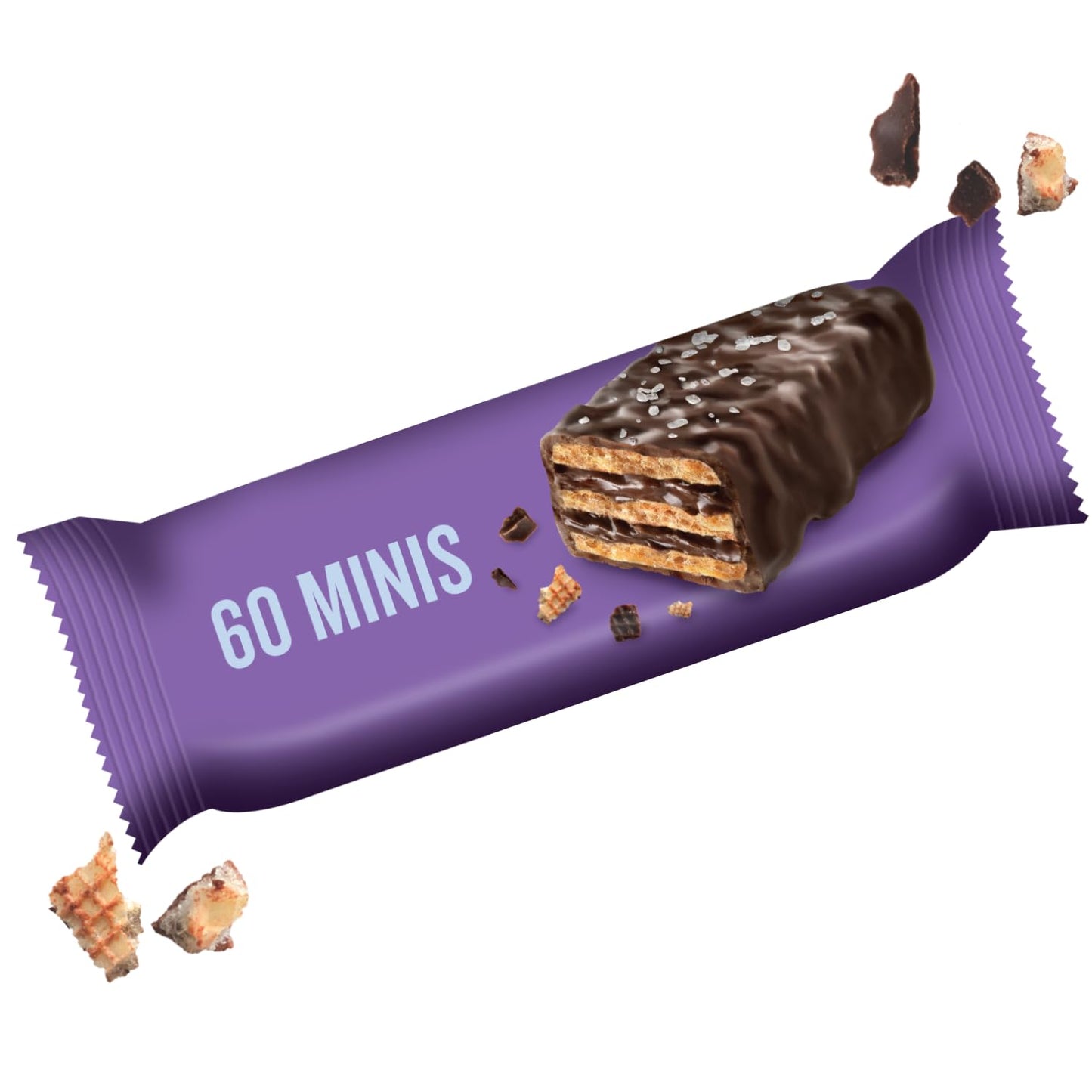 Little Secrets Dark Chocolate Crispy Wafers, 60 Minis, 3.5 Ounce, Pack of 6, Sustainable Cocoa, No Sugar   s, Made in Europe