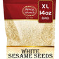 White Sesame Seeds 14Oz Bag - Natural, Raw, Hulled - By Spicy World