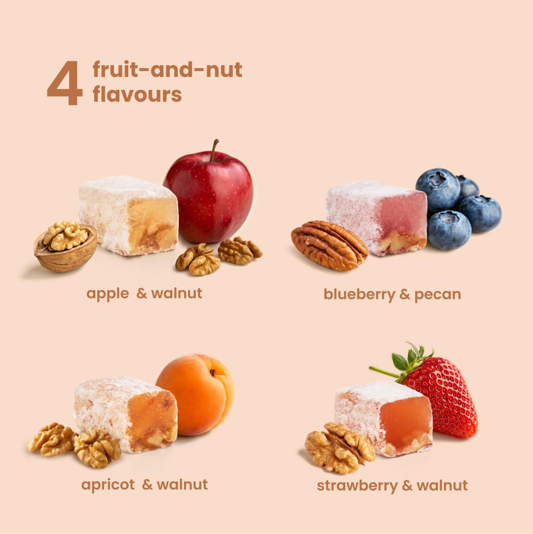 Liberty Orchards Sugar Free Aplets & Cotlets - Vegan Gourmet Snack Sugar Free Turkish Delight Candy Gift Box 8 Oz.