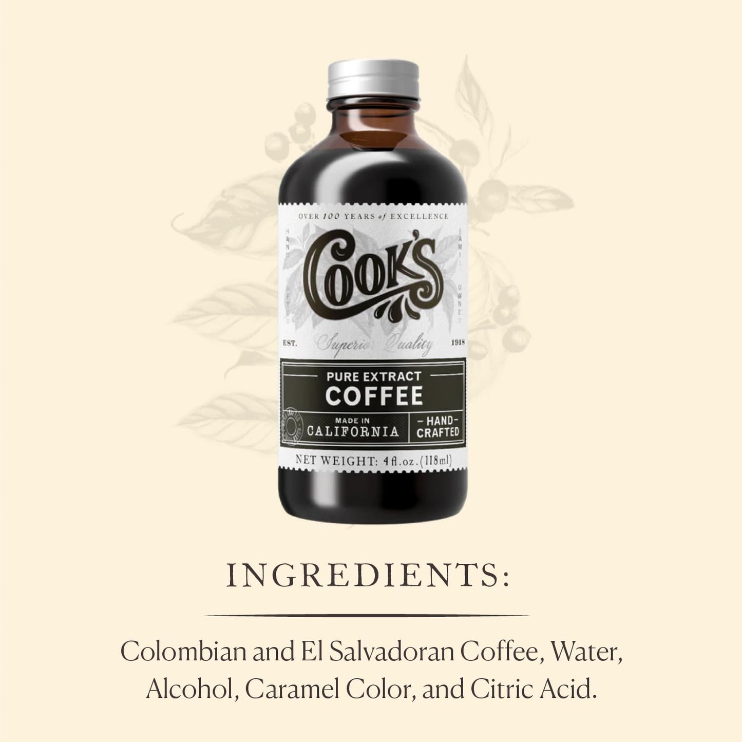 COOKS Coffee Flavor, 16 Fl Oz - Brewed Coffee Essence in a 16 oz Bottle