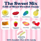 Sweet Swedish Candy Mix Sweet Gummy Candy Bubs - Chewy and Foamy - Hand Packed in Sweden - Swedish Candy Chef - .5LB
