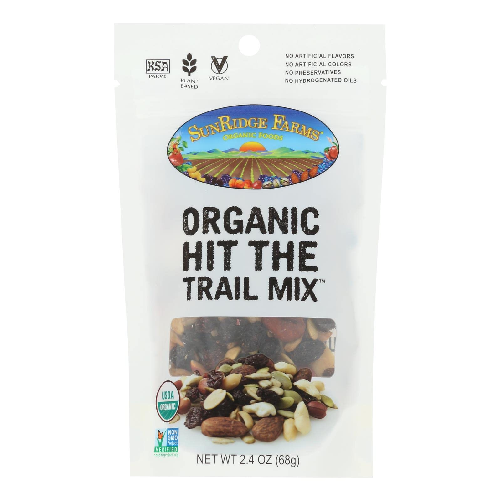 Sunridge Farms Organic Hit The Trail Mix - Case of 8-2.4 Oz