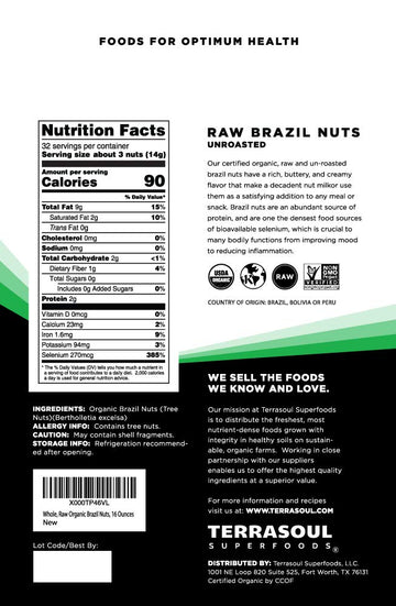Terrasoul Superfoods Organic Brazil Nuts - Raw, Unsalted, 2 Lbs (2 Pack) - Rich in Selenium