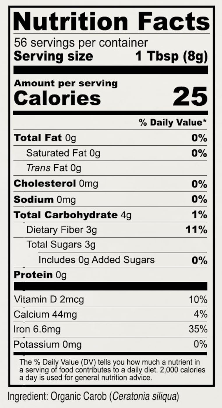 Anthonys Organic Carob Powder, Gluten Free, Non-GMO, Unsweetened, 1 lb