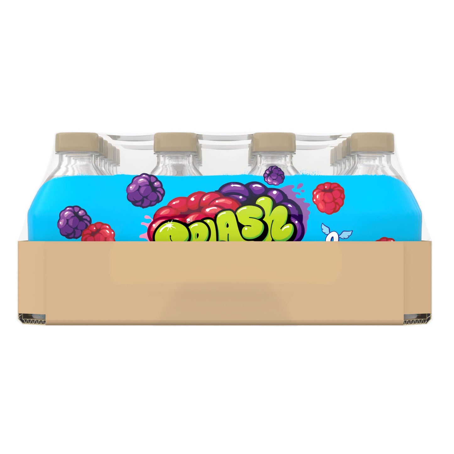 Splash Refresher Wild Berry Flavor Water Beverage, 8 Fl Oz Plastic Bottles (24 Count)