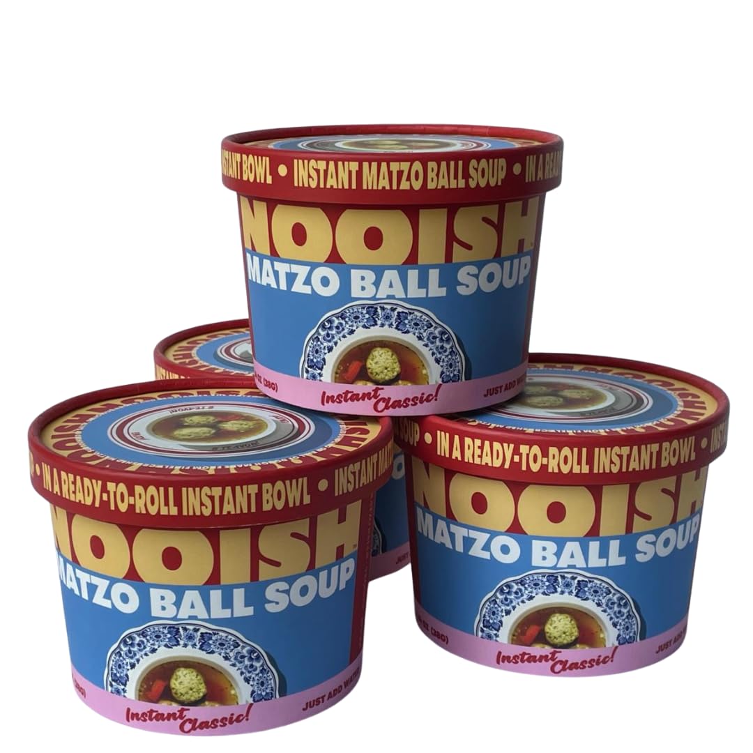 NOOISH Instant Matzo Ball Soup - Kosher, Vegetarian, Just Add Water, 4 Pack