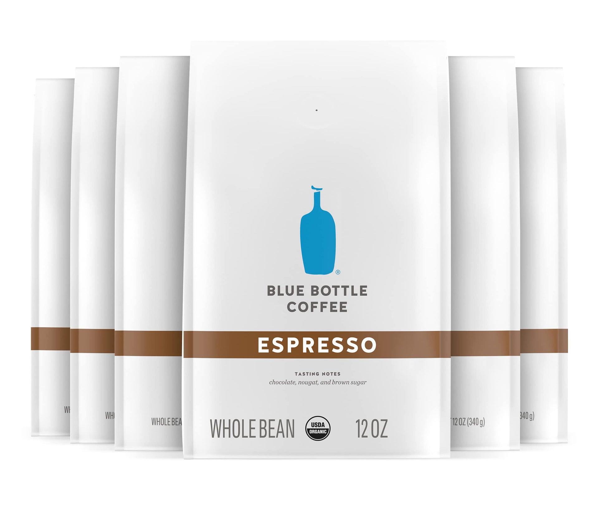 Blue Bottle Coffee Whole Bean Espresso Dark Roast, 12 oz bag, Pack of 6