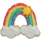 Cookie Decorating Kit - Rainbow Designer Cookie Kit - 8 Pre-Baked Rainbow Cookies, Cookie Icing, Edible Decorations And Glittery