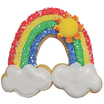 Cookie Decorating Kit - Rainbow Designer Cookie Kit - 8 Pre-Baked Rainbow Cookies, Cookie Icing, Edible Decorations And Glittery
