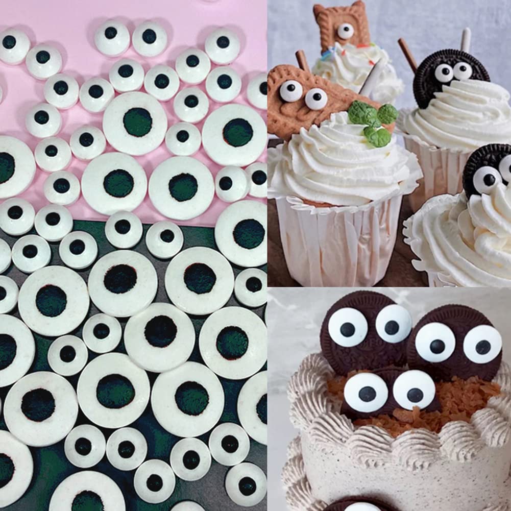 Eastron 2 Bottles Edible Candy Eyeballs Eyes Cake Cupcake Toppers Cookie Decorations Dessert Sprinkles For Halloween Christmas B