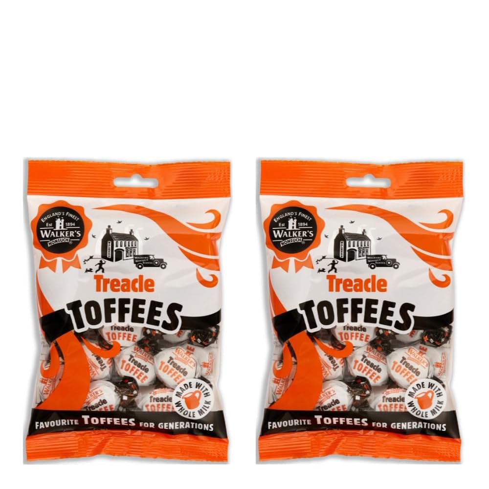 Walkers Nonsuch Treacle Toffee | With Condensed Milk & Black Treacle | Imported From The Uk | Traditional British Candy For Any Occasion | English Sweets Bars | 5.29 Oz (Pack Of 2)