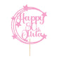EDSG Personalized Birthday Cake Topper, Custom Glitter with Any Name & Age, Baby Pink, Plastic
