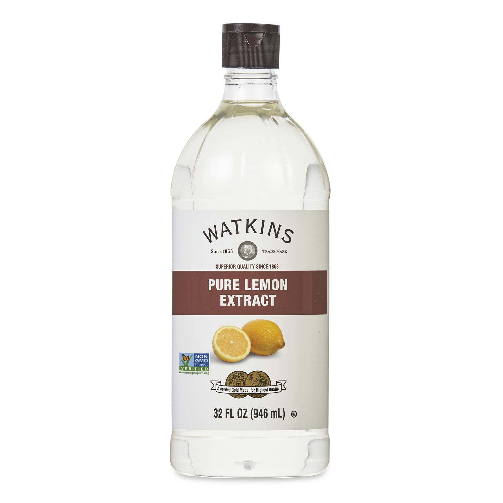Watkins Pure Lemon Extract, 32 Fl. Oz. Economy Sized Bottle, 1 Count (21904)