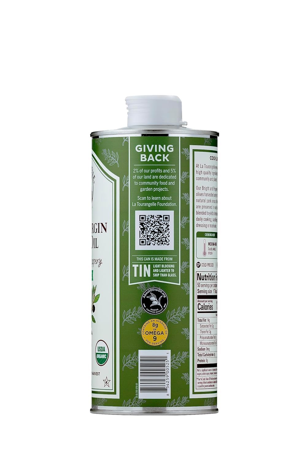 La Tourangelle, Organic Extra Virgin Olive Oil, Cold-Pressed High Antioxidant Picual Olives From Spain, 25.4 Fl Oz