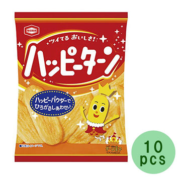 Happy Turn Happy Powder Covered Rice Cracker 1Oz 10Bags Box Kamedaseika Japanese Ninjapo
