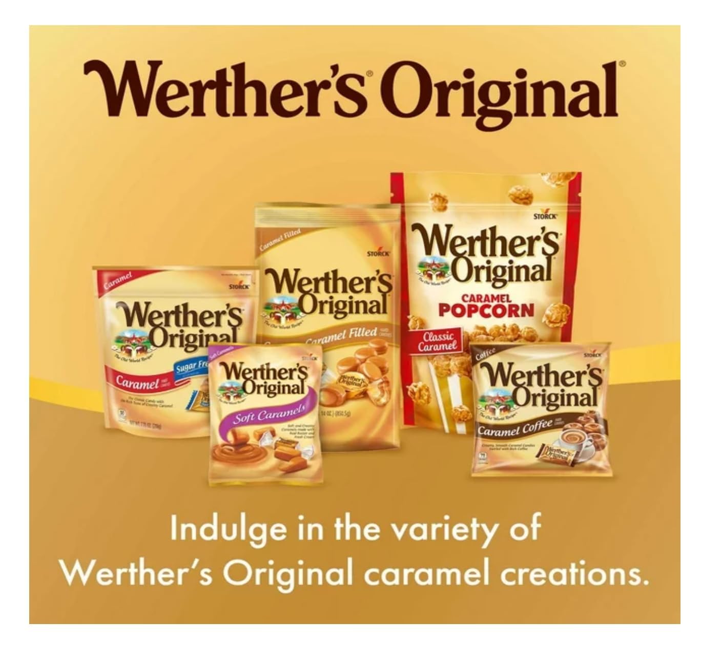 Werther Hard Caramel Candies - 1lb of Caramels- Delicious Classic Taste that Everyone Enjoys - Stock up with 1lbs of Candy - Perfect for Sharing