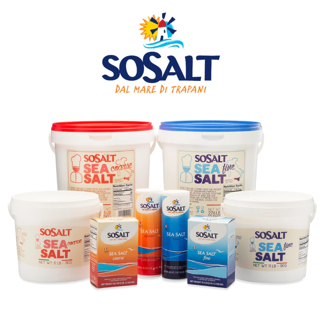 Fine Natural Sea Salt, 27.56 lbs (12.5 kg), Bulk, Foodservice, Resturant, Canning, Brining, BBQ, Asado, Grilling, SoSalt, Trapan