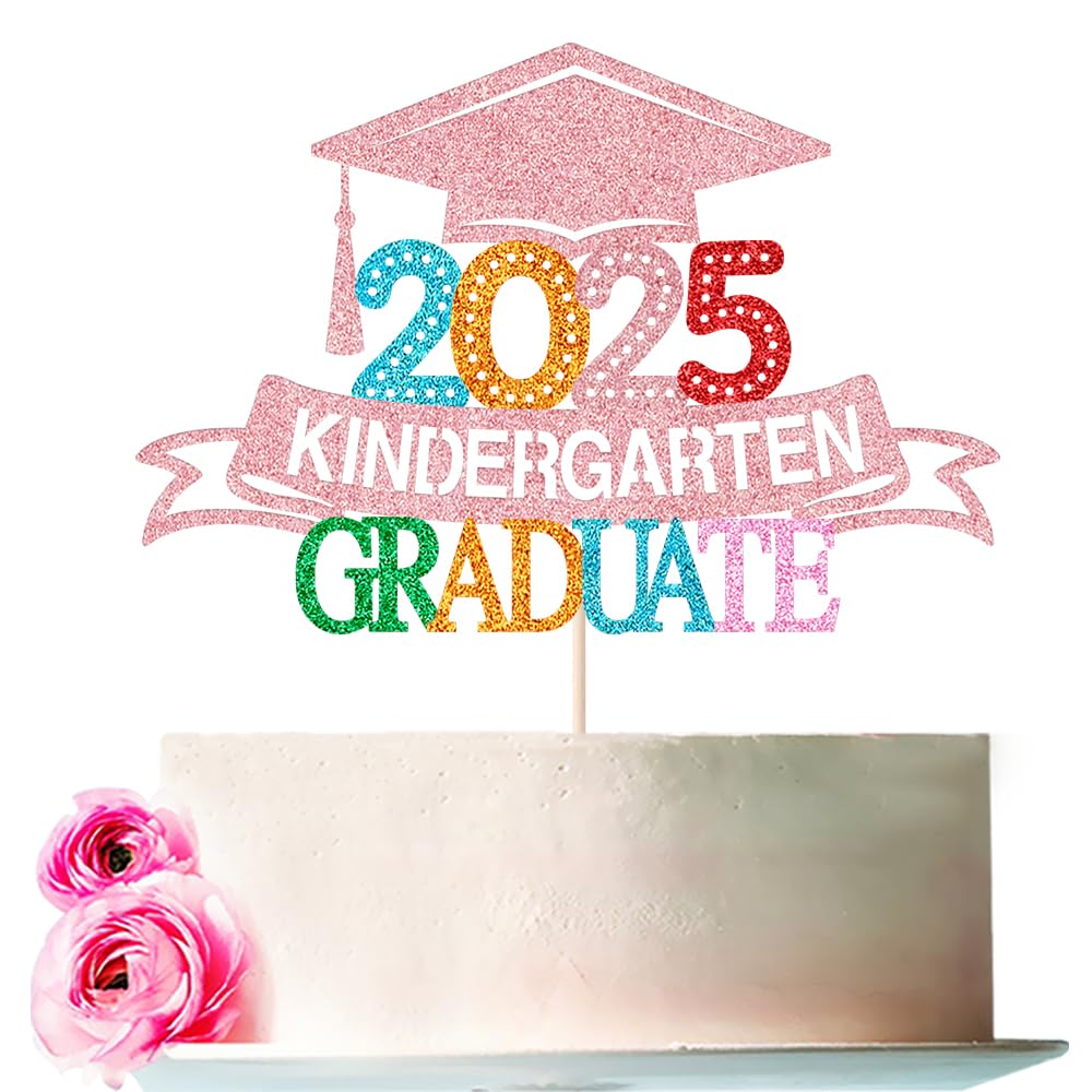 Bejotaa Kindergarten 2025 Graduate Cake Topper,Children Kids Boys Or Girls Class Of 2025 Graduate Party Decorations,Kindergarten