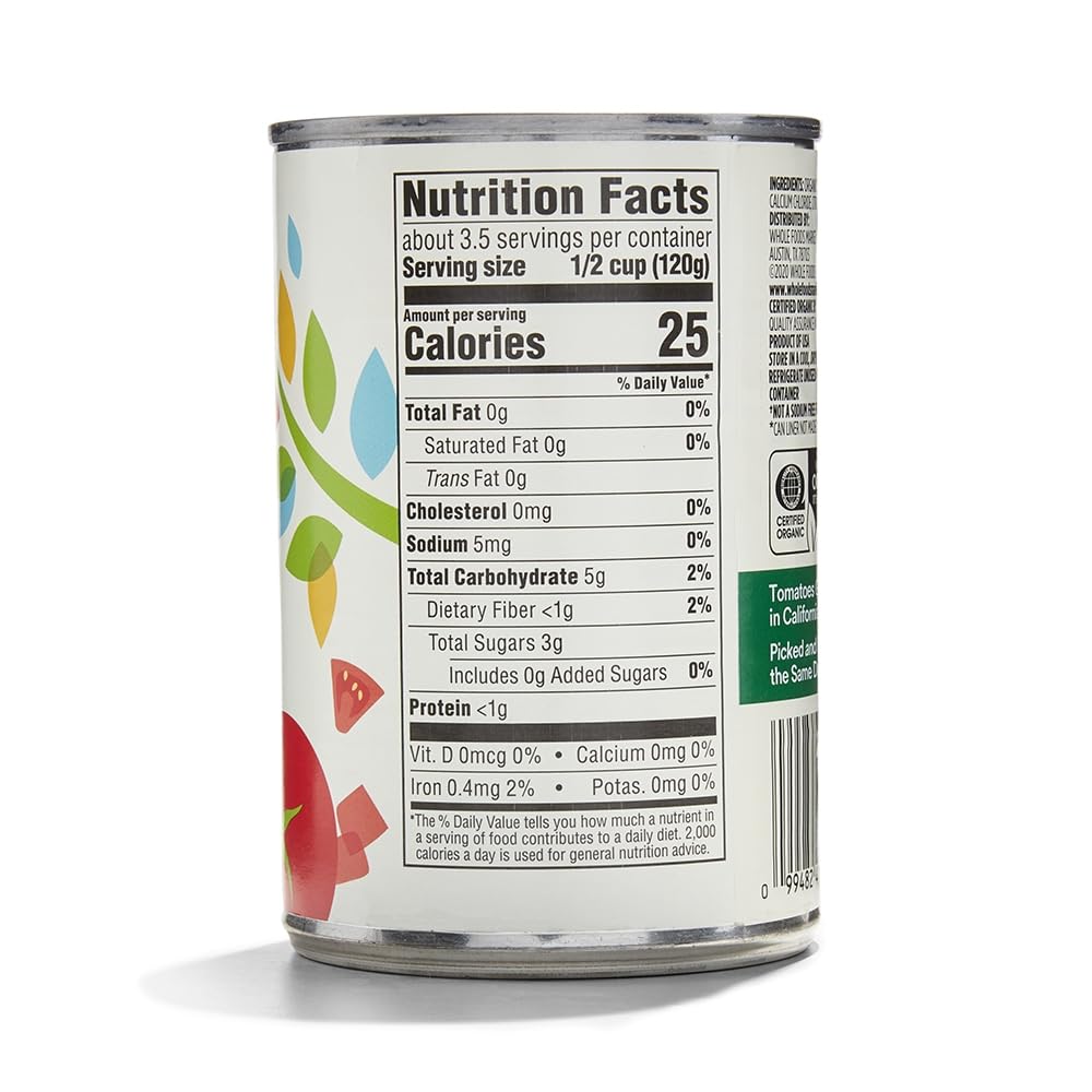 365 By Whole Foods Market, Organic Diced Tomatoes No Salt Added, 14.5 Ounce