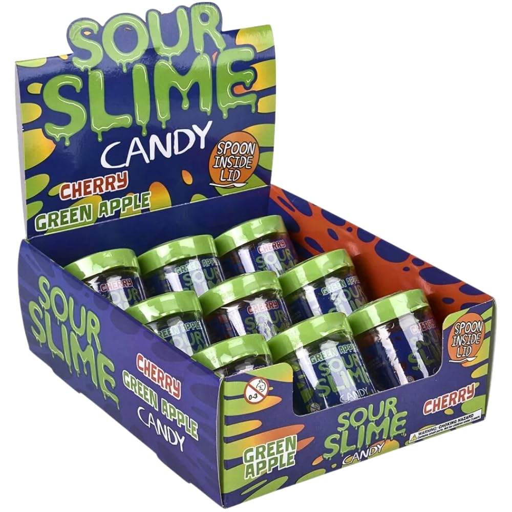 Sour Slime Candies, Pack of 9, Assorted Flavors with Slime Texture, Perfect for Party Favor or Display Treat